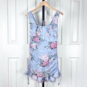 Angel Biba Blue Floral Mini Dress